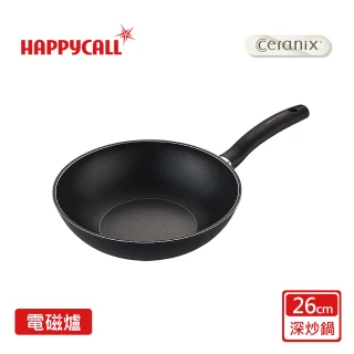 【HAPPYCALL】黑陶瓷IH鍛造不沾鍋深炒鍋26CM(電磁爐適用)