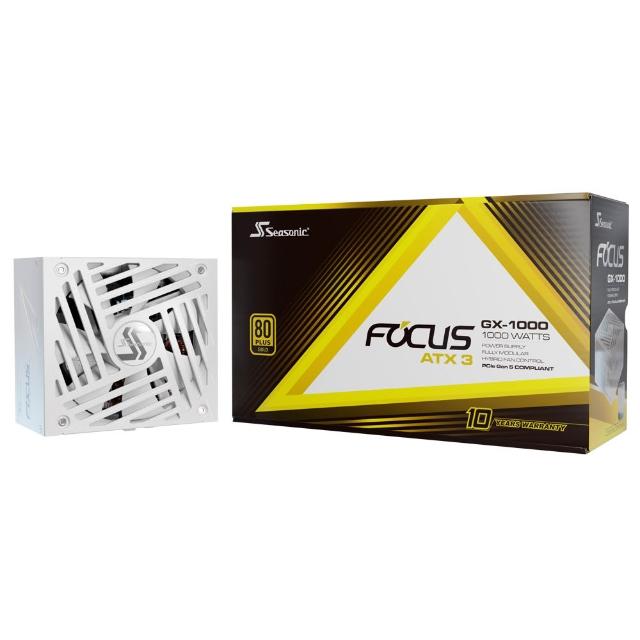 【Seasonic 海韻】ATX3 FOCUS GX-1000 金牌/全模 電源供應器 白色(ATX3.1 FOCUS GX1000 金牌 全模 電源 白)