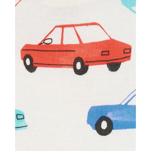 【Carter’s官方授權】車車與條紋小童4件組純棉套裝〔上衣/短褲〕(原廠公司貨 童裝)