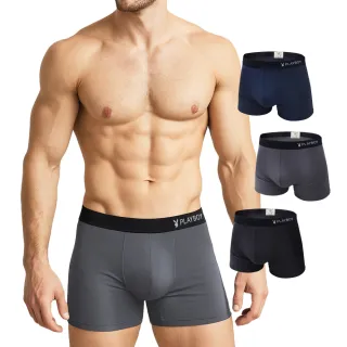 【PLAYBOY】4件組 立體LOGO織帶速乾涼感機能型內褲-速(速乾涼感/平口內褲/男內褲)