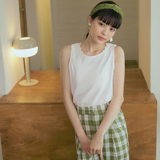 【OB 嚴選】純棉蕾絲花邊側開衩背心 《AB19332》