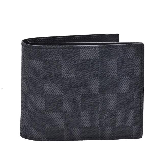 LV LOUIS VUITTON路易威登 N63336 經典 MARCO 系列 Damier 帆布印花折疊短夾
