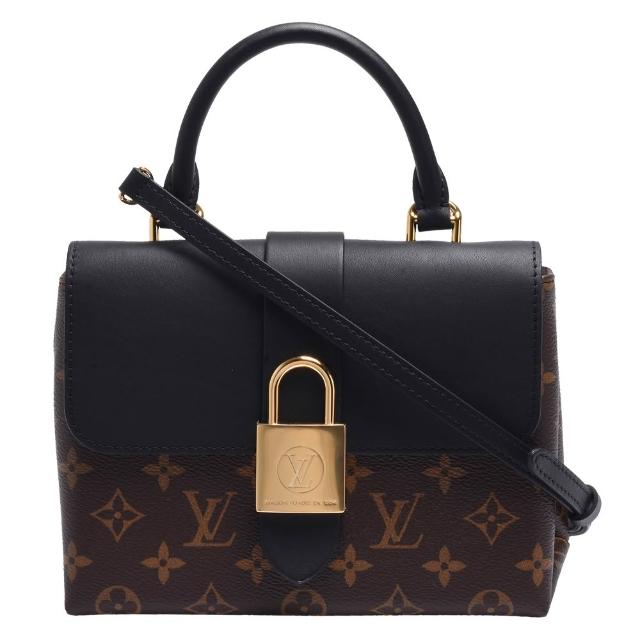 LV LOUIS VUITTON路易威登 M44141 經典 LOCKY BB Monogram 帆布牛皮飾邊磁釦手提/斜背包