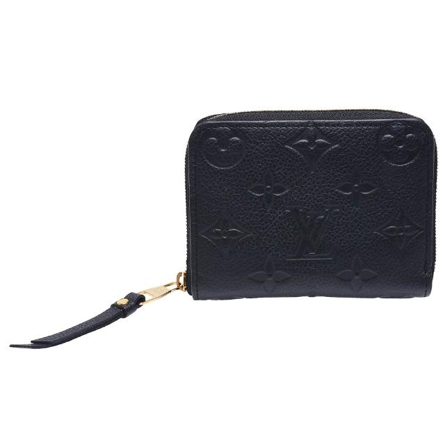 【Louis Vuitton 路易威登】M60574經典Monogram Empreinte皮革拉鍊名片零錢短夾(黑色)