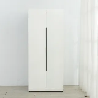 【IDEA】MIT雪白木質80cm雙桿抽屜衣櫃/衣櫥/組合櫃/拉門衣櫃