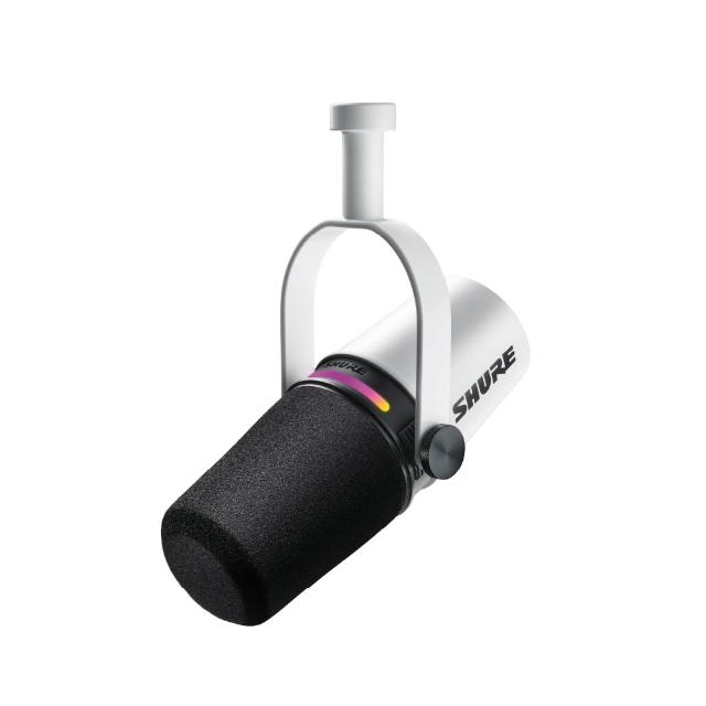 【SHURE】MV7+ Podcast USB/XLR雙輸出動圈麥克風-白(鍵寧公司貨) + Minoya桌上型瞬熱式智能開飲機