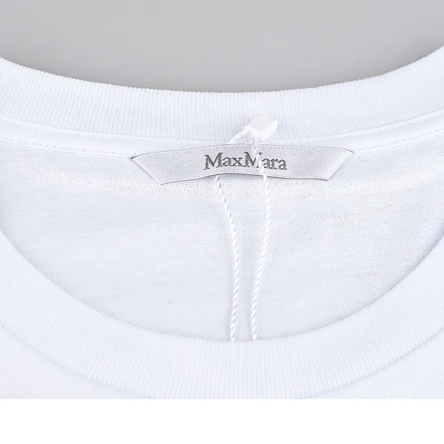【MaxMara】MAX MARA Acacia刺繡水鑽棉質T恤(女款/白)