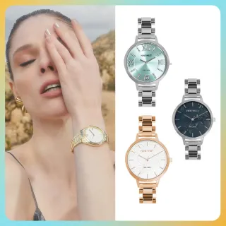 【NINE WEST 官方直營】優雅輕奢米蘭鋼鍊腕錶/手錶(多款任選)
