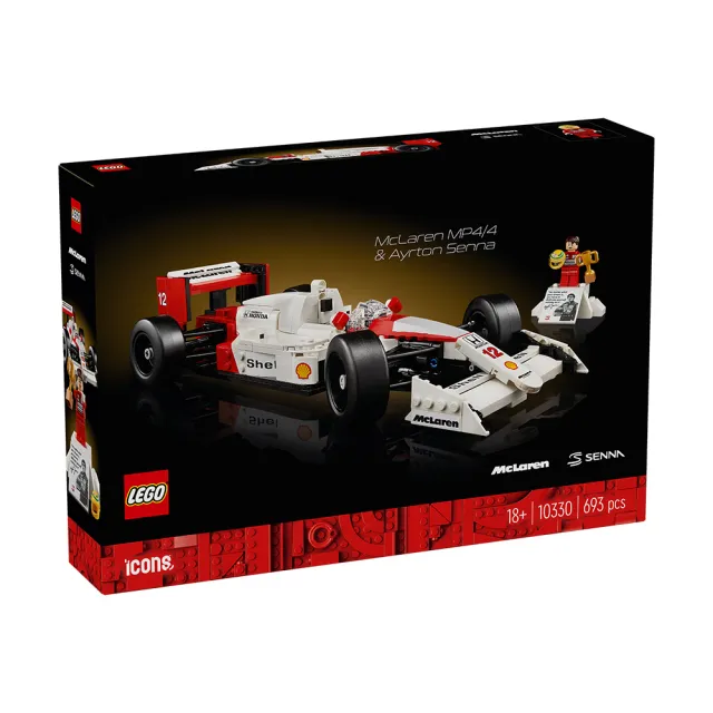 【LEGO 樂高】Icons 10330 McLaren MP4/4 & Ayrton Senna(麥拉倫 賽車 禮物 居家擺設)