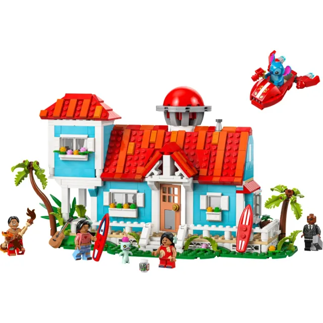 【LEGO 樂高】迪士尼系列 43268 《星際寶貝》海灘小屋(莉蘿 史迪奇 兒童玩具 積木)