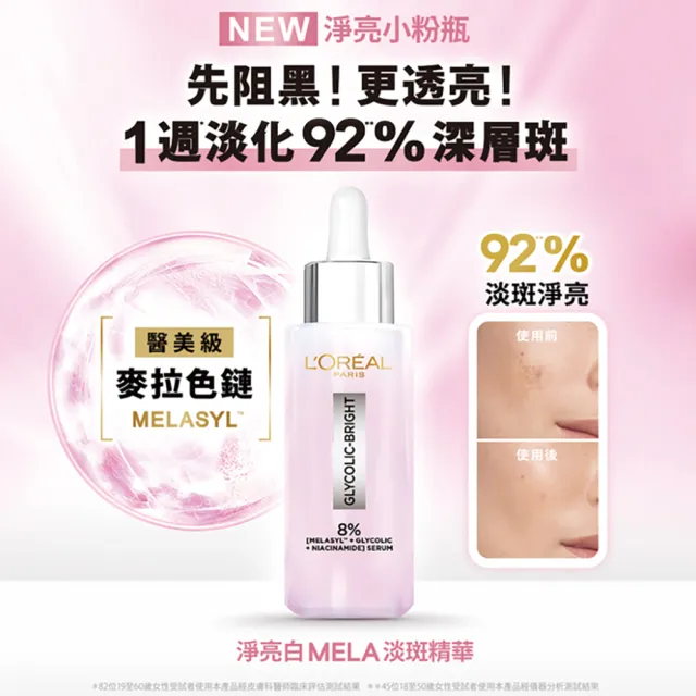 【LOREAL Paris 巴黎萊雅】淨亮白MELA淡斑精華30ml_2入組(淨亮白/淡斑)