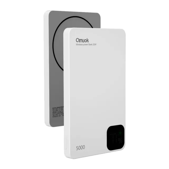 【amuok】5000mAh雲薄數顯磁吸無線充行動電源(MagSafe 行充  磁吸式 充電 磁吸行動電源)