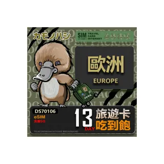 【鴨嘴獸Platypi.IF】歐洲eSIM 高速旅遊卡 13日吃到飽 歐洲上網卡(歐洲地區 免插卡 eSIM卡)