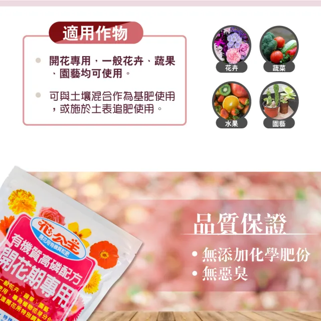 【花公主】開花用有機質粒肥1.5kg(開花專用/花卉、蔬果、園藝皆適用)