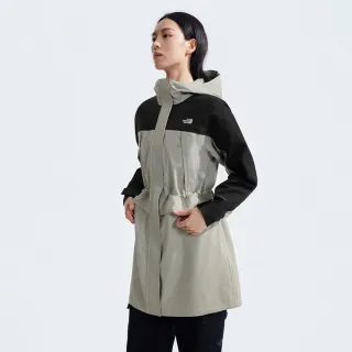【The North Face 官方旗艦】北面女款灰色DryVent防水透氣連帽衝鋒衣｜87W35IF(外套)