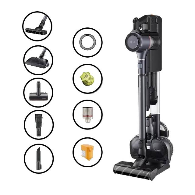 【LG 樂金】CordZero A9 K+系列 除 集塵壓縮寵物版 濕拖無線吸塵器(A9K-MOP2/寂靜灰)