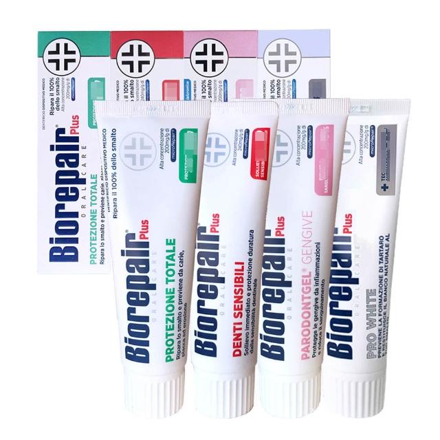 【Biorepair 貝利達】加強型牙膏75mlX6入組 全效/抗敏/護齦/亮白 四款任選(平行輸入)