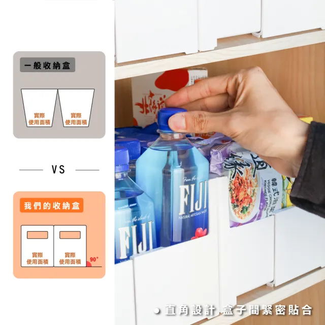 【ONE HOUSE】10L 收納趣伸縮收納盒-中款-4入(抽屜收納/伸縮盒/廚房收納/文具/收納箱/收納櫃)