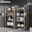 【ONE HOUSE】四層60寬_洛克 鐵匠系免安裝折疊置物架(收納架/免組裝架/電器架/書架/書櫃/收納櫃/廚房架)