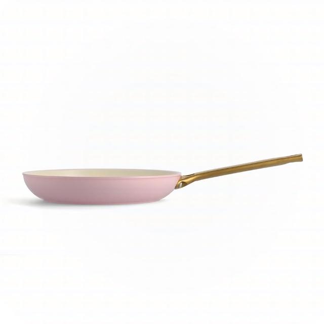 【GreenPan】鑽石陶瓷塗層不沾平煎鍋 PADOVA 28cm 嫩頰粉(不含蓋/不挑爐具/不沾鍋/陶瓷/洗碗機適用)