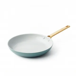 【GreenPan】鑽石陶瓷塗層不沾平煎鍋 PADOVA 24cm 湖水綠(不含蓋/不挑爐具/不沾鍋/陶瓷/洗碗機適用)