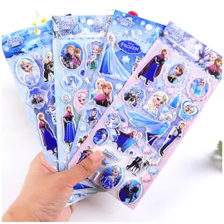【TDL】迪士尼冰雪奇緣立體泡泡貼紙泡棉立體貼紙玩具4張組 480879(生日禮物 聖誕節 平輸品)
