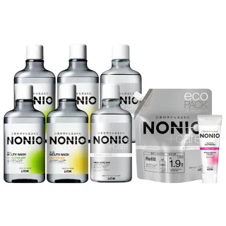 【LION 獅王】NONIO終結口氣漱口水600mlx6 入組(浸潤薄荷/晶燦亮白/澄橘薄荷)