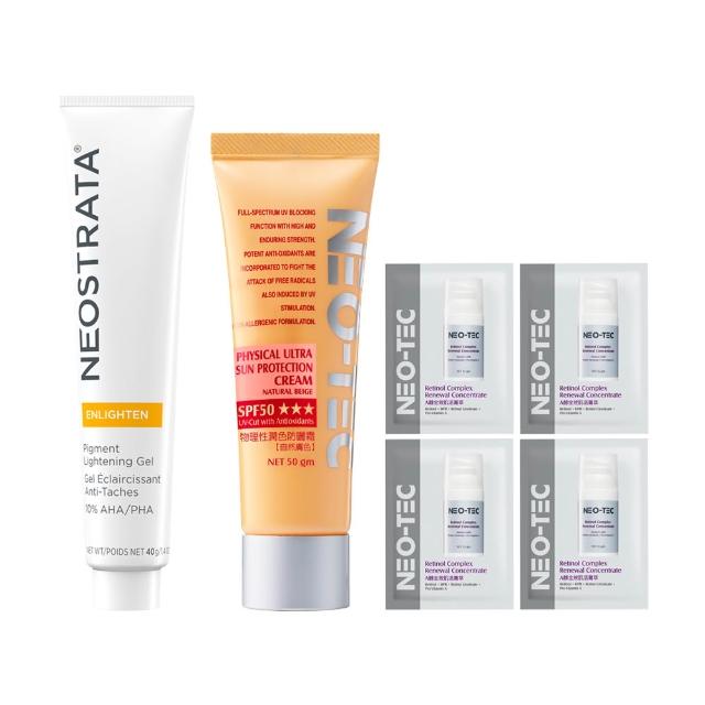 【NeoStrata 妮傲絲翠】果酸美白凝膠40gm+物理性潤色防曬霜SPF50