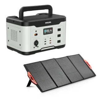 【Philips 飛利浦】160W太陽能板組-1000W 攜帶式儲能行動電源 DLP8092C(露營/戶外行動電源/UPS不斷電)