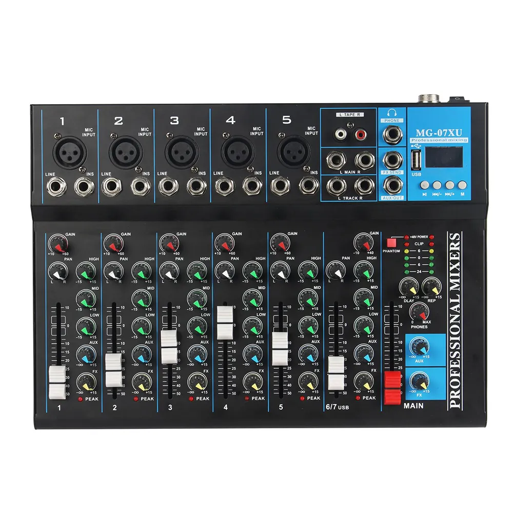 【科凌】7路調音台專業舞台級混音器(藍牙功能/USB播放/液晶顯示)