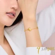 【Just Gold 鎮金店】酷洛米 Kuromi 復古野餐趣-蝴蝶結 黃金手鍊