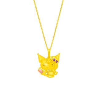 【Just Gold 鎮金店】酷洛米 Kuromi 復古野餐趣-鬱金香 黃金吊墜(不含鍊)
