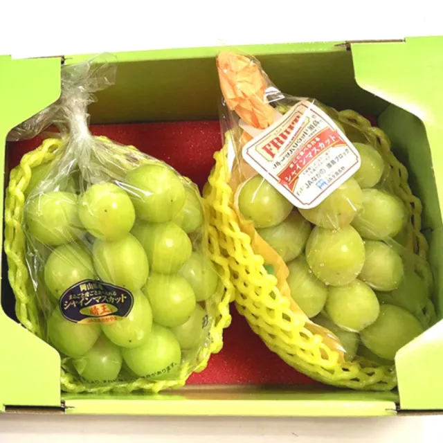 【RealShop】日本長野麝香+岡山晴王葡萄共2房 1.1kg±10%x1盒(水果禮盒 送禮)