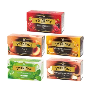 【Twinings 唐寧茶】調味茶包 25包x3盒(四紅果茶/香甜蜜桃/香橙肉桂/異國香蘋/中元普渡 拜拜)