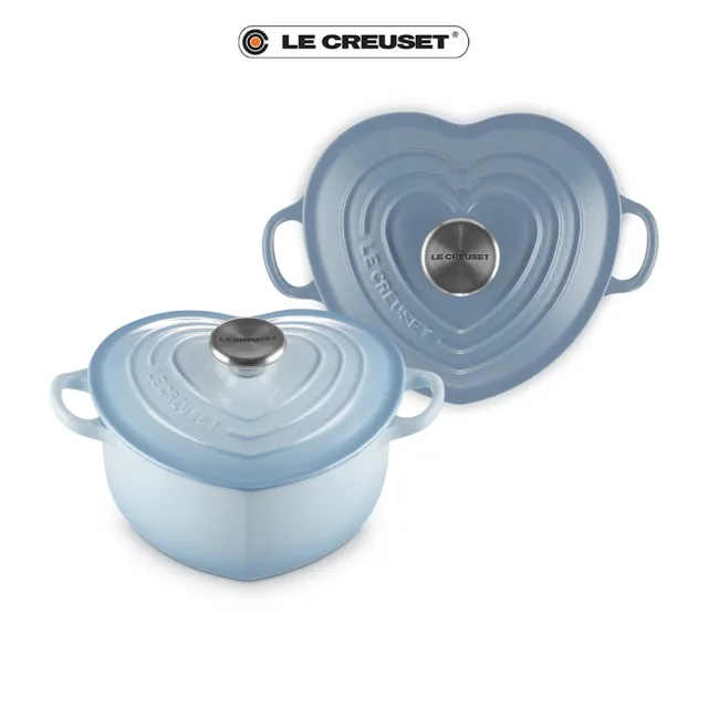 Le Creuset】琺瑯鑄鐵鍋愛心鍋20cm(海岸藍/礦石藍) - momo購物網- 好評