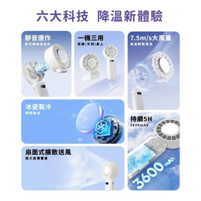 【台隆手創館】WONDER 冰敷手持摺疊高速風扇WH-FU33(冰鎮扇 手持扇 製冷扇)