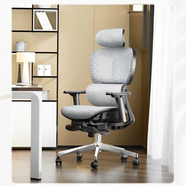 【b.a.l.f 琦晟】腿靠款-人體工學透氣網椅(鋁合金腳 多項調節 電競椅 多功能電腦椅 辦公椅 躺椅 椅子)