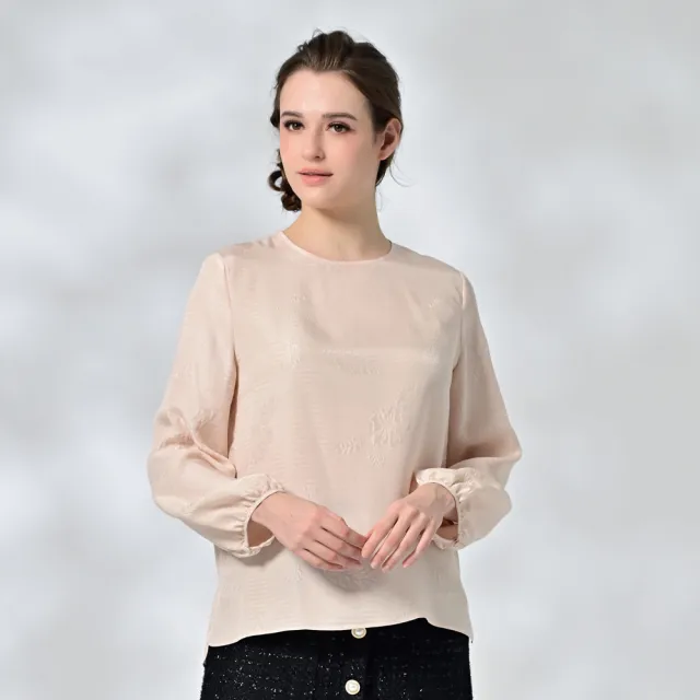 【御絹坊】浪漫氛圍絕美花紋100%蠶絲上衣