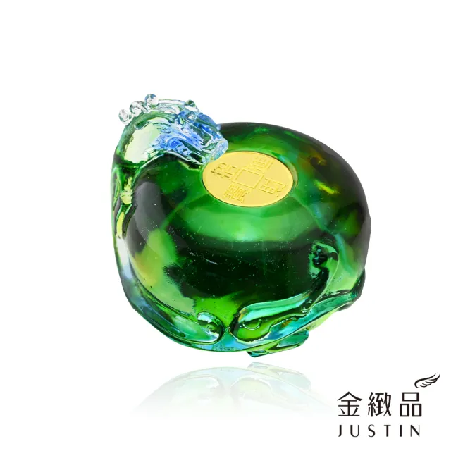【金緻品】黃金琉璃擺件 平安抱財 0.22錢(貔貅 招財守庫 蘋果 順遂 招財 風水 居家 擋煞)