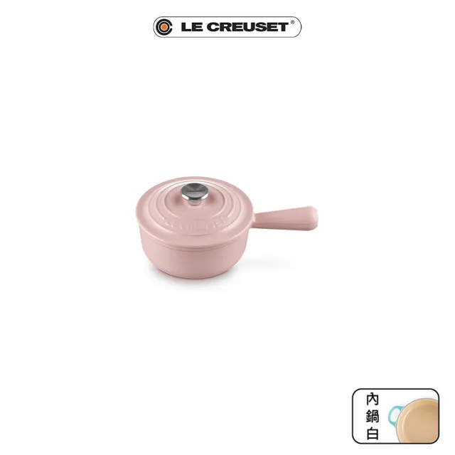 Le Creuset】琺瑯鑄鐵鍋單柄醬汁鍋16cm(甜心粉-鋼頭) - momo購物網