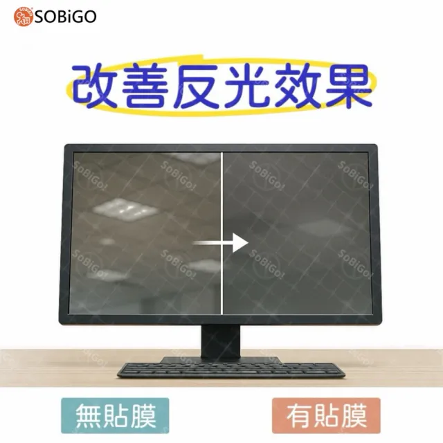 【SOBiGO!】電腦抗反光藍光片31.5-32吋 708*397mm(台灣SGS檢驗字號YA60036)