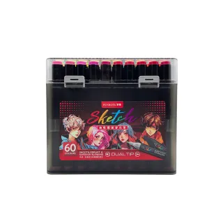 【PENROTE 筆樂】Sketch60色油性雙頭麥克筆(麥克筆、雙頭設計、美術繪畫、文具用品)