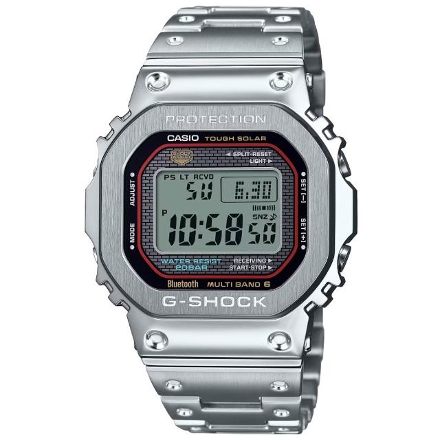 【CASIO 卡西歐】G-SHOCK 全金屬 太陽能 電波藍牙多功能腕錶 推薦 送禮 畢業禮物(GMW-B5000D-1C)