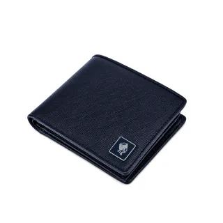 【PORTER INTERNATIONAL】交換禮物 法式精緻BEND真皮雙折零錢短夾(深藍)