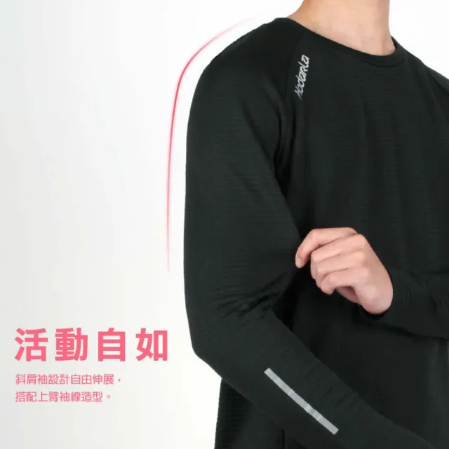 【HODARLA】男風暖長袖保暖衣-長袖T恤 上衣 刷毛 反光 慢跑 台灣製 綠(3170001 3170002)