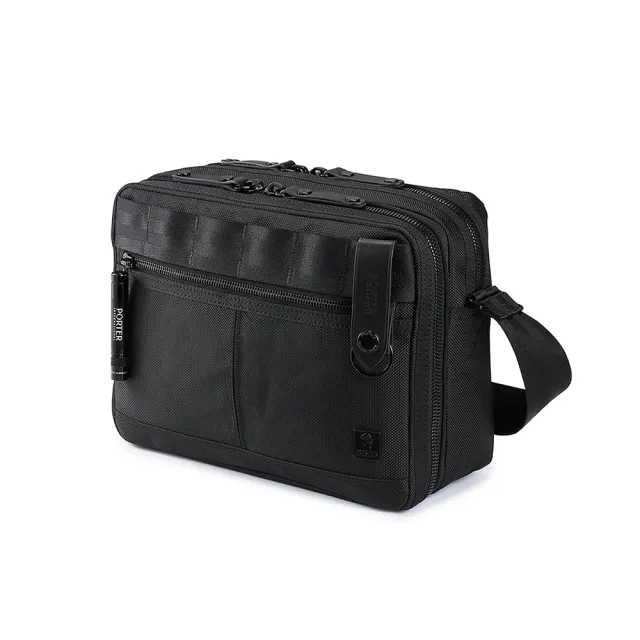 【PORTER INTERNATIONAL】自信經典NEW HEAT雙層斜背包(黑)