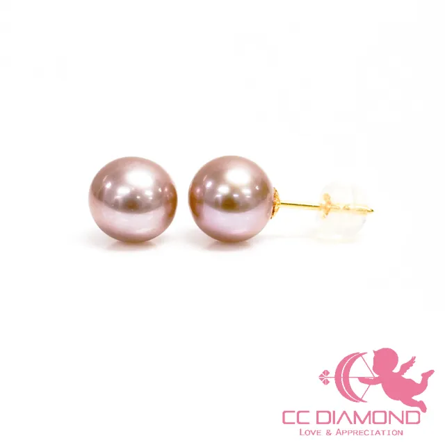 【CC Diamond】18K金 天然珍珠耳釘 7-8mm 3選1(色彩的誘惑)