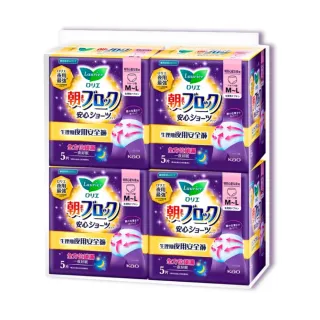 【Laurier 蕾妮亞】2箱組-8包共40片 日本製超吸收夜用褲型衛生棉(5片*4包*2箱/共40片)