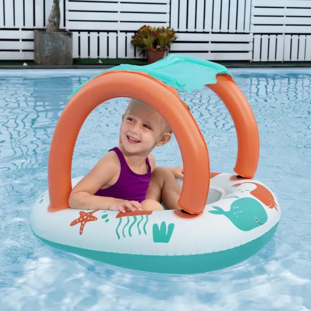 【BESTWAY】舒適絨面防曬嬰兒浮船 3歲以上(浮具)