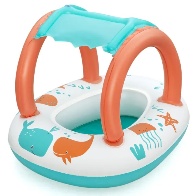 【BESTWAY】舒適絨面防曬嬰兒浮船 3歲以上(浮具)